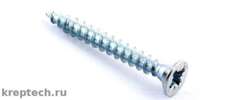 Шуруп универсальный белый цинк, головка потай, шлиц PZ 3х20 1000 штук в ...